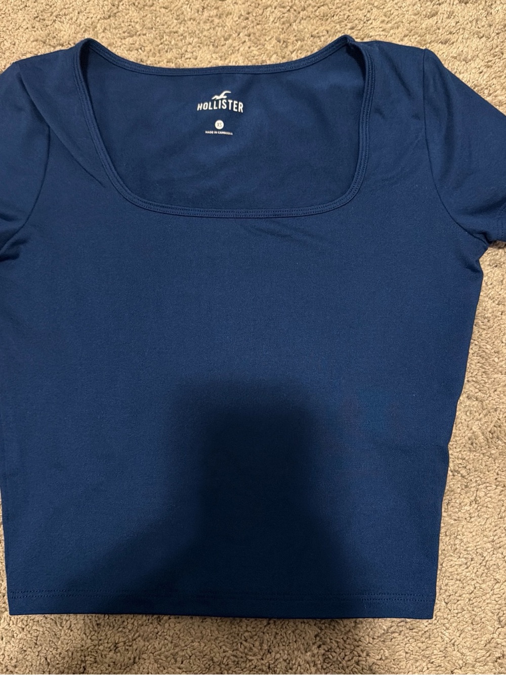 Hollister Women's Navy Square Neck Crop Top